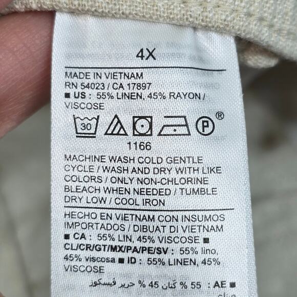 Old Navy Linen Shorts Womens Plus Size 4X Beige High Rise Pockets Stretchy NEW - Picture 4 of 10